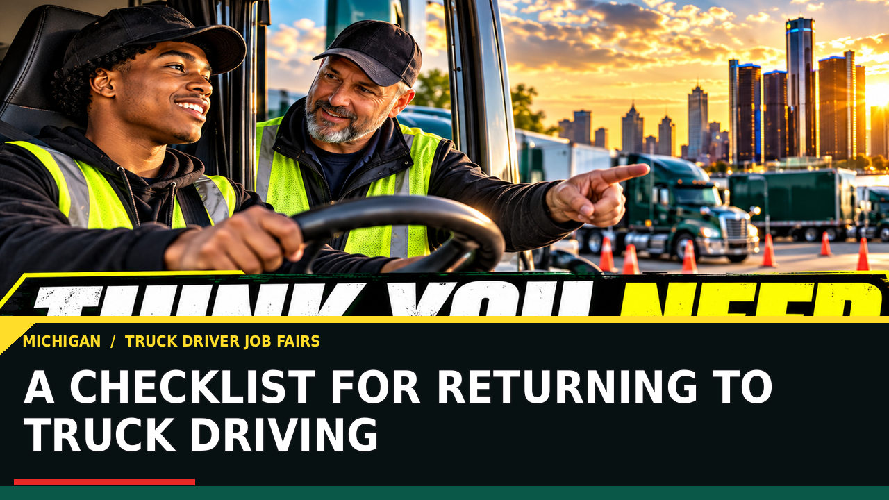 A Checklist for Returning to Truck Driving